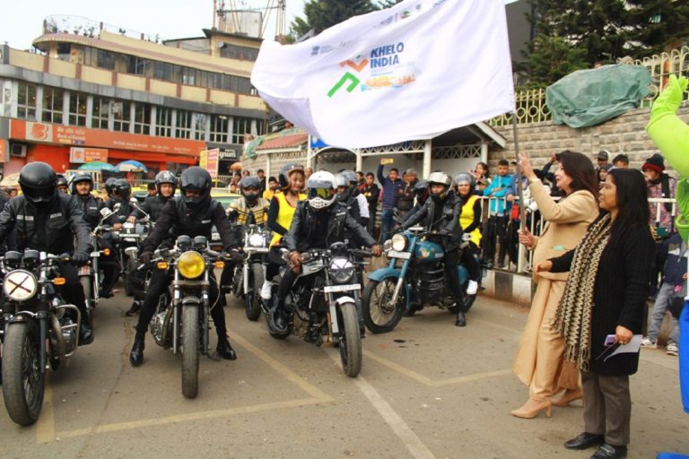 Bike rally and a flash mob was organised in the city as part of the Promotion activities for Khelo India University Games 2024