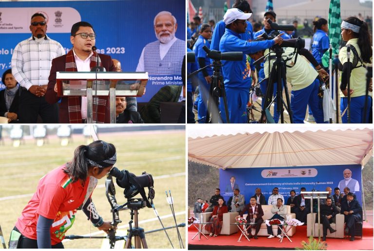 Meghalaya's Sports Minister Shri Shakliar Warjri Inaugurated the Khelo India University Games 2023 at SAI, STC Shillong, NEHU Campus.